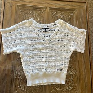 WHBM White Crochet Top